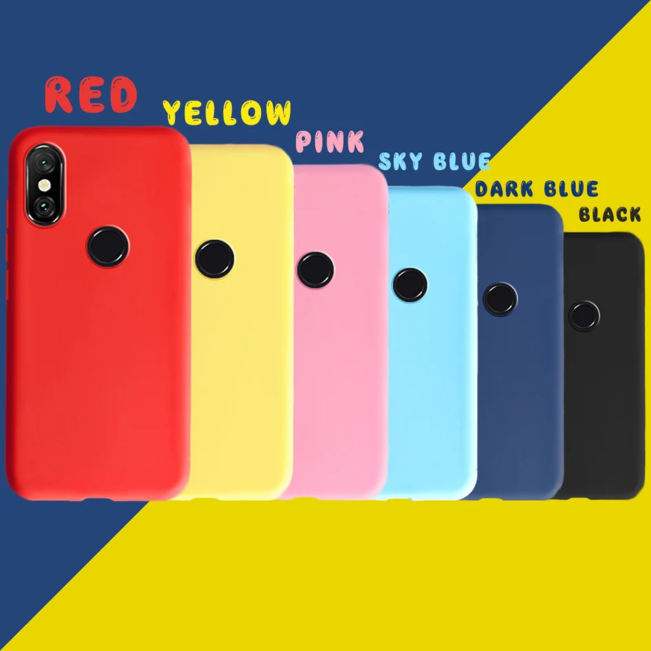 Unique Case For Xiaomi Redmi Note 6 Pro Cover Matte Candy Solid Color Case For Xiaomi Redmi Note 6 Pro Note6 Silicone Soft Cases