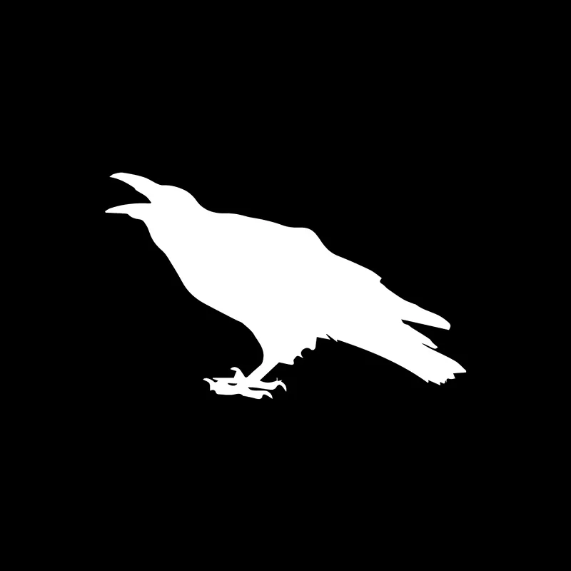 YJZT 14CM*8.6CM Cawing Raven Birds Fun Vinyl Decor Car Sticker Decal Graphical Black/Silver C11-1191