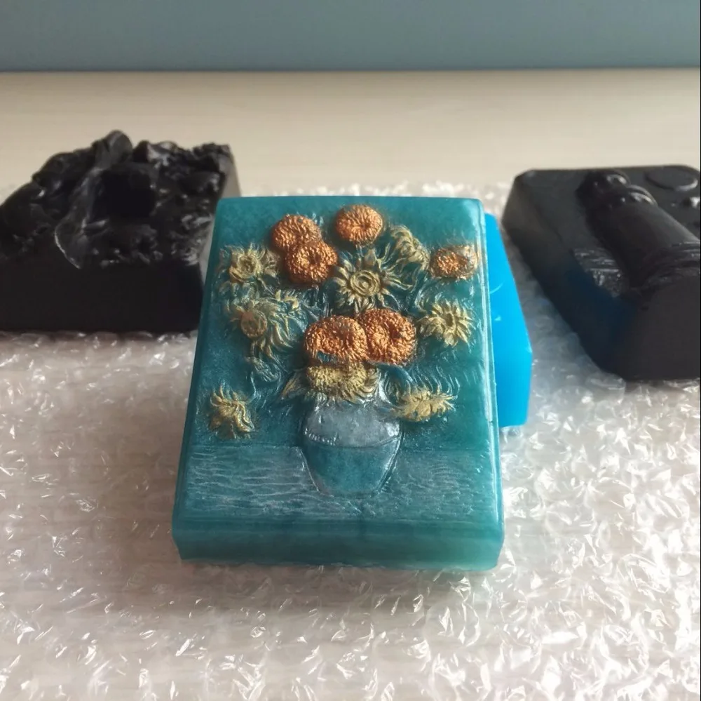 

Van Gogh's Sunflowers Silicone Mold Soap Mold Candle Molds Handmade Chocolate Cake Decorating Tools Mold