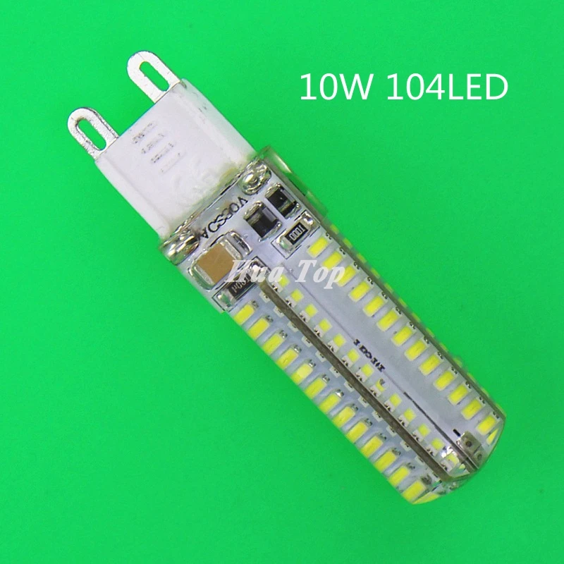 

10Pcs High quality 10W Crystal G9 LED corn bulb Epistar SMD 3014 Chandelier lampada 220V Home ceiling light Replace halogen lamp