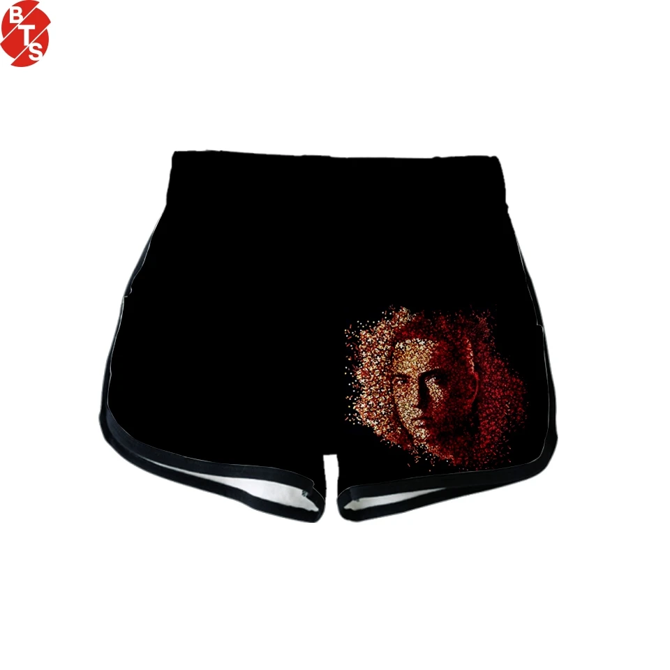 

EMINEM Famous Rapper 2018 3D Printed Shorts for Women Hip Hop Style Shorts EMINEM Trendy Casual Girls Shorts Suitable for Summer