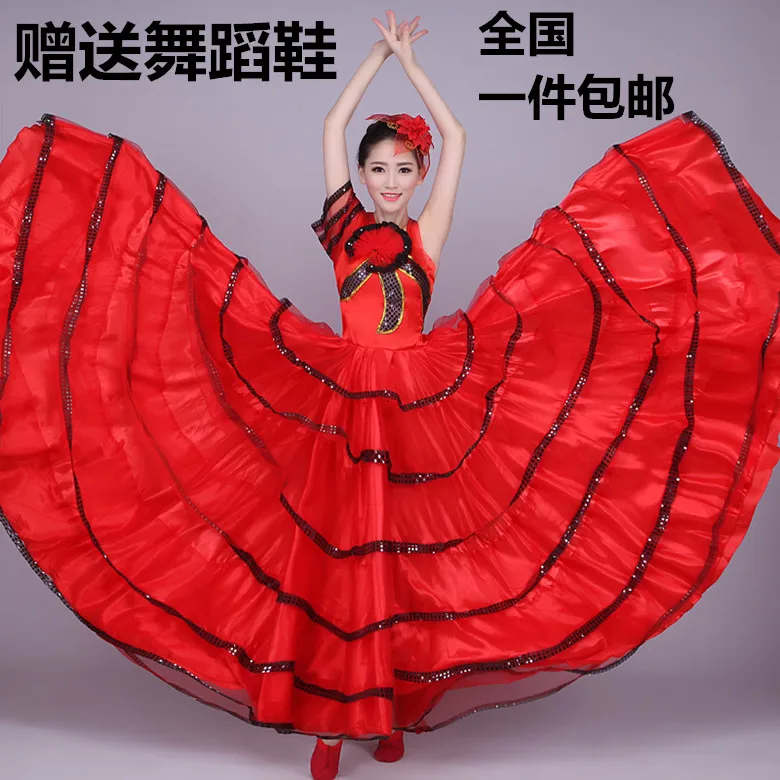 Spanish Bullfighting Dance Dress Women Opening Dance Full-skirt Modern Performance Costume Stage Big Swing Dress Wear Suit H553