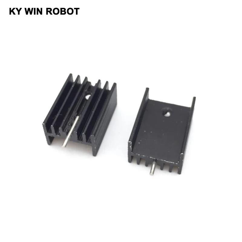 10pcs  Aluminium TO-220 Heatsink TO220 Heat Sink Transistor Radiator TO220 Cooler Cooling black 20*15*10MM With Pin