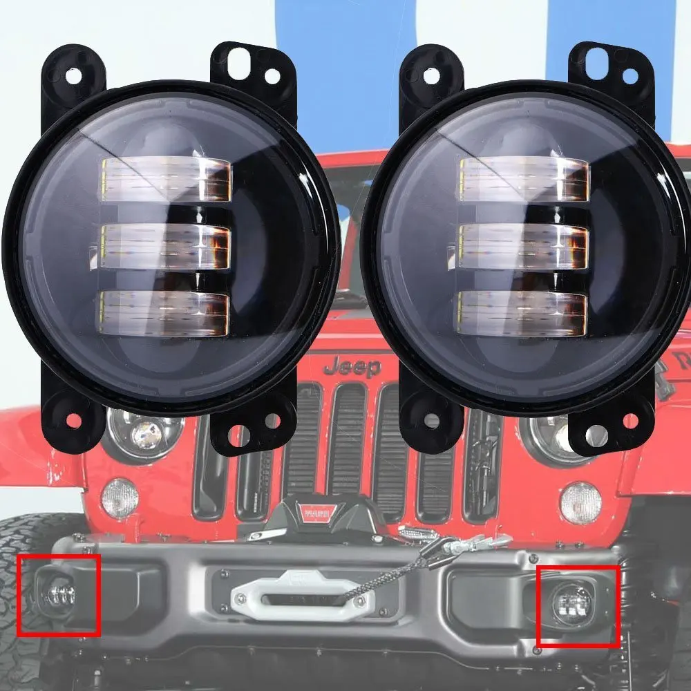 Promotion! Round 4inch 30W LED Auxiliary Lights Black/Chrome Option Color Fog Lights for Jeep Wrangler FJ TJ JK LJ