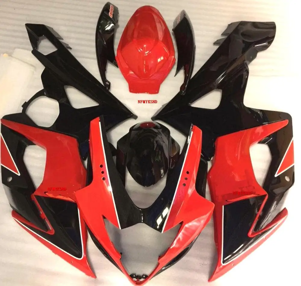 

ABS Plastic Injection Mold Bodywork Fairing For Suzuki GSXR 100005/06 black Red GSXR1000 K5 K6 2005-2006 Motorcycle Fairings