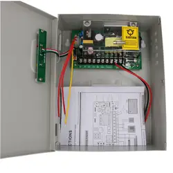 Fuente de alimentación Universal para sistema de control de acceso de puerta, 12V, 5A, con interfaz de batería de respaldo