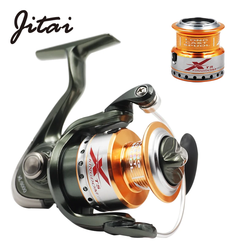 JITAI Spinning Reel With Free Spare Metal Spool Smooth 5.2:1 Gear Ratio 9+1BB Left Right Hand Fishing Reel 10BB Fishing Coils