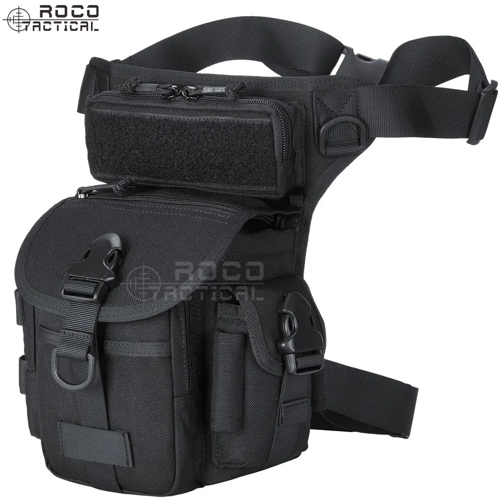 Waterproof Airsoft Tactical Drop Leg Utility Pouch Bag Cross Over Leg Rig Outdoor Bike Cycling Hiking Hip Tactical Thigh Bag