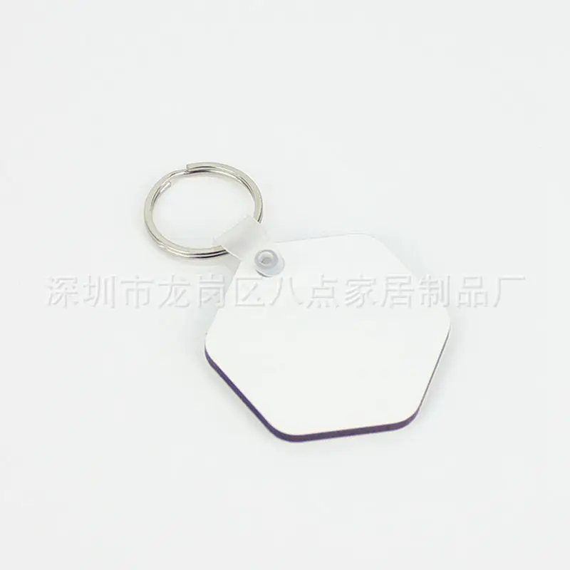 DIY Sublimation Wooden Hard Board Printing Key Rings Blank MDF Key Chain 10Pcs LYY9168