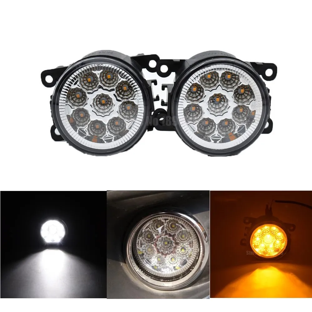 2PCS LED Front Fog Lights Car Styling Round Bumper Halogen fog lamps For Renault Scenic 2 2003 2004 2005 2006-2015