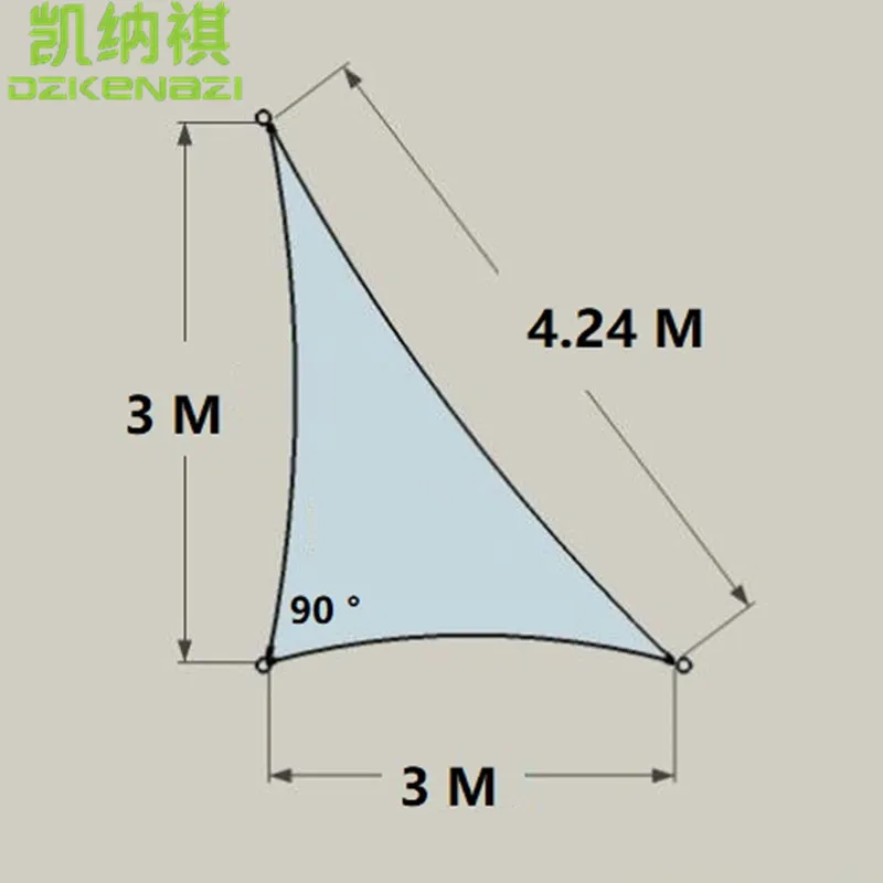 

Тент-парус из HDPE 3x3x4.24 м для улицы: для навесов, патио, балконов, летних садов, беседок, навесов для автомобилей - треугольная форма