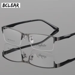 BCLEAR Fashion Ultra-light TR Legs Glasses Frame Men's Metal Half Frame Myopia Presbyopia Prescription Semi-rimless Glasses