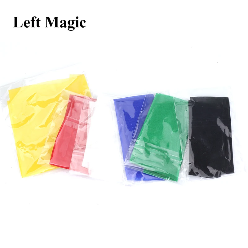 15*15cm Colorful Silk Scarf Close Up Magic Tricks Red Blue Green Blue Black White Color Magic Silk Street Stage Magic Props