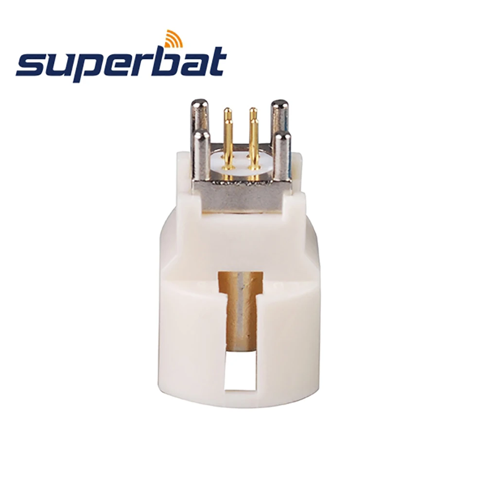 Superbat 10pcs Fakra B White/9001 HSD Male PCB Mount RF Coaxial Connector for Wireless and GPS Applications