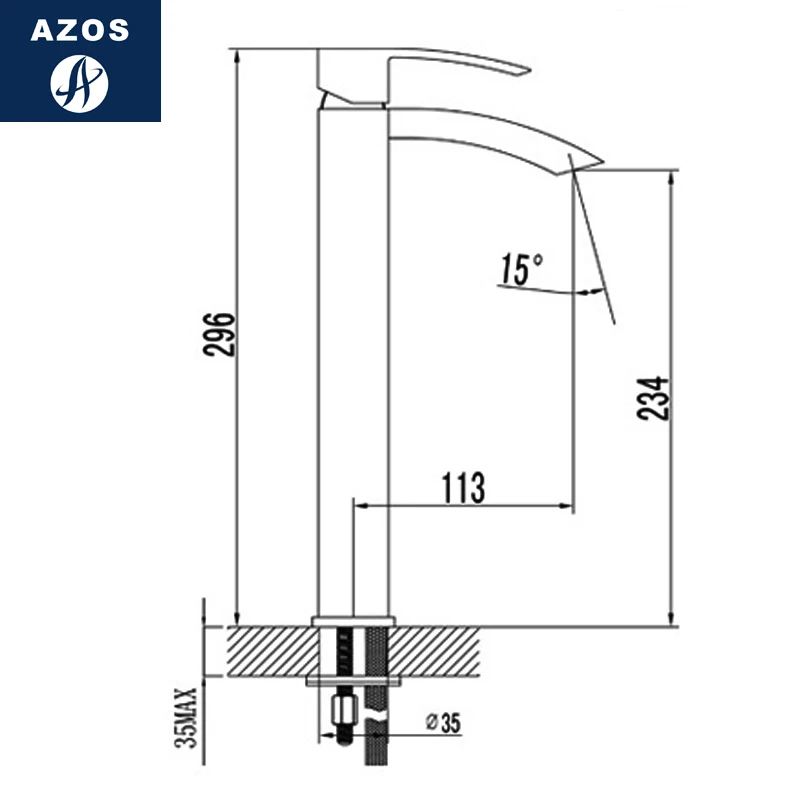 Azos Under Counter Basin Faucet Soft Wash Basin Brass White Cold and Hot Switch  Shower Room Basin Bathroom Cabinet Single Handl