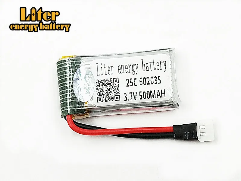 3.7V 500mAh Lipo battery For Hubsan h107d MJXRC F47 Difeida DFD F180 FY310B m62R 25C Lipo Battery 1S XH plug 602035