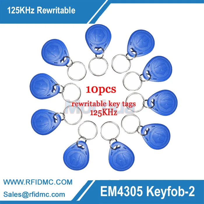 

125KHz Rewritable EM4305 ID keyfobs RFID Tag Key Ring Card 125KHZ Proximity Token Access Control Duplicate