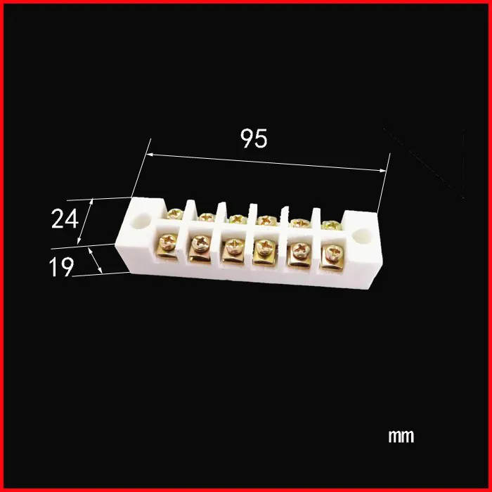 6 ceramic terminal block / high temperature insulated ceramic terminal /Long * wide * high=95*24*19