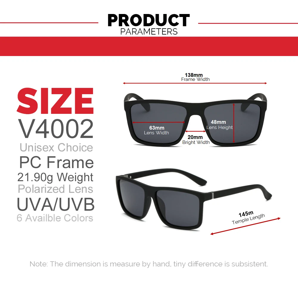 VIVIBEE Rectangle Polarized Mens Sunglasses Polarize Red Lens Vintage Driving Sunglass for Women UV400 Trend Eyewear