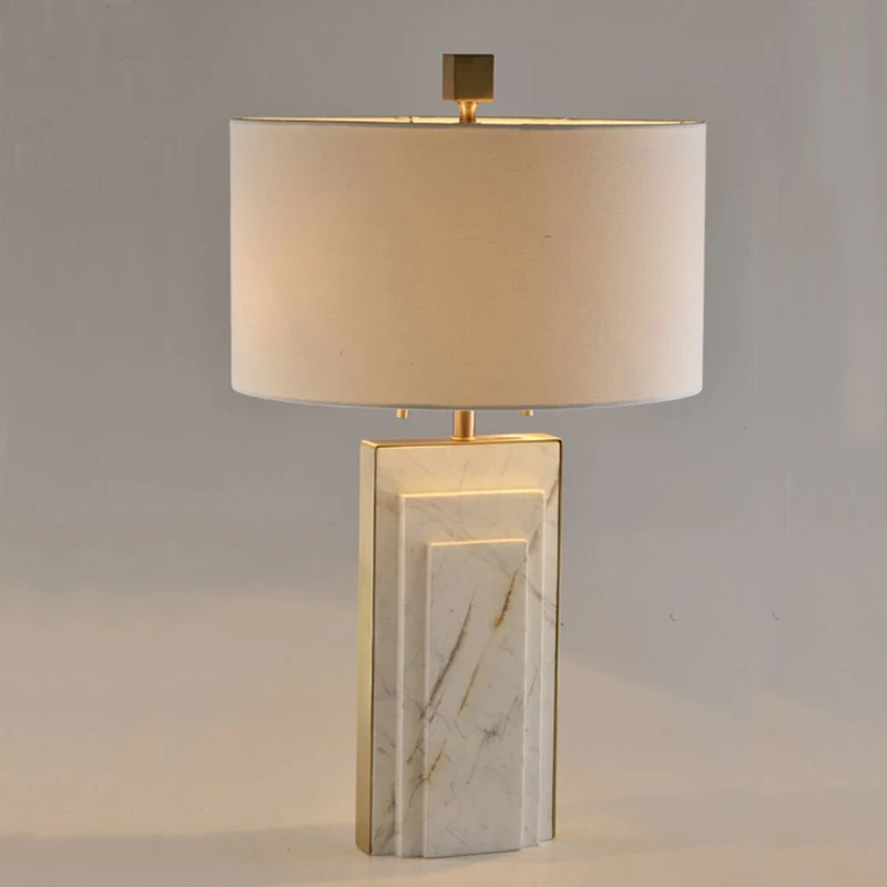 American Simple Geometric Jazz White Marble Creative Table Lamps Modern Luxury Creative Art Designer Sample Room Lamps