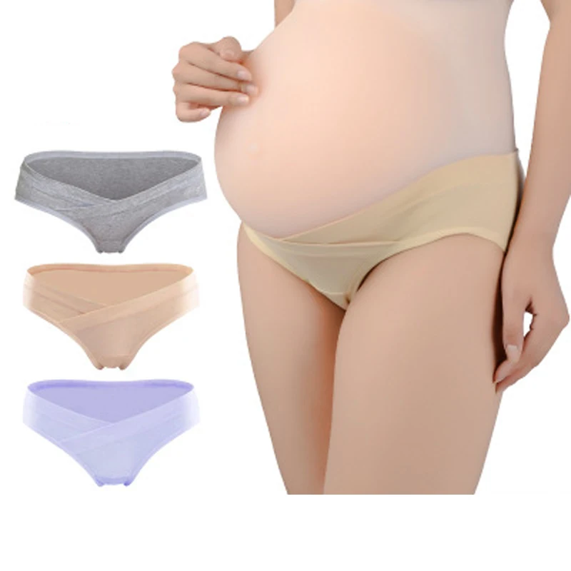 1Pcs Wanita Pinggang Rendah Maternity Celana Dalam Hamil Katun Bernapas Perempuan Berbentuk U Celana Dalam Pakaian Dalam Lembut Maternity Celana Dalam