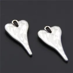 10pcs  Silver Color Heart Charms Pendant Neckalce Jewelry Craft Diy Handmade A2592