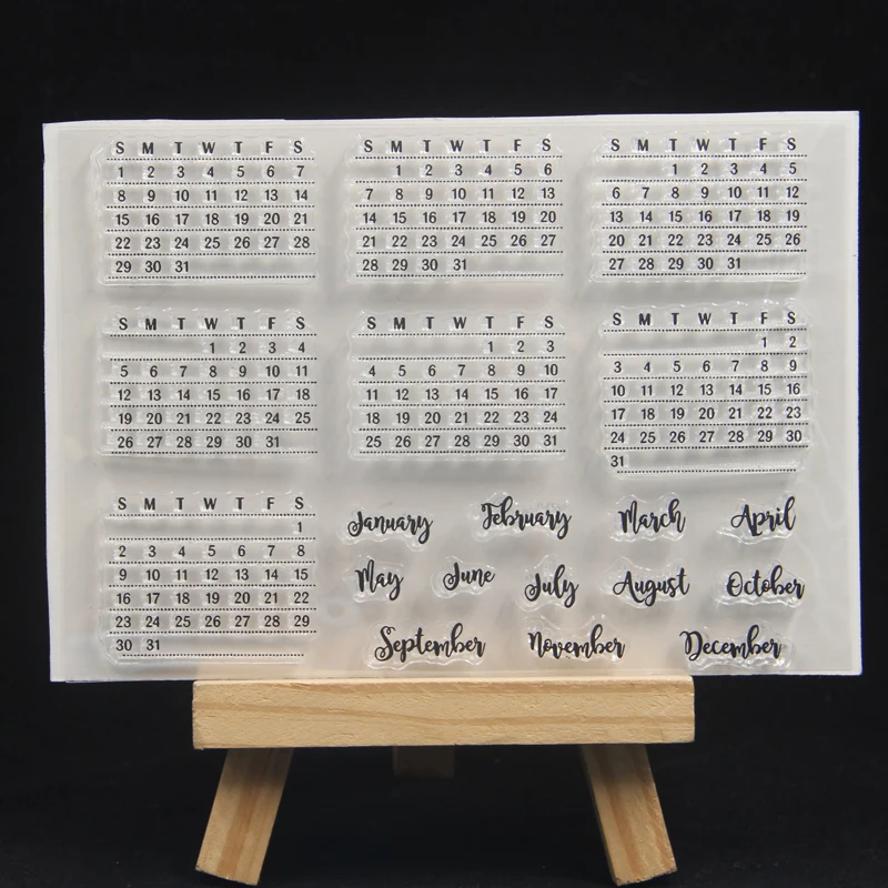 Zfパーティードカレンダー透明シリコンスタンプ/スクラップブッキング/フォトアルバム装飾カード作成用