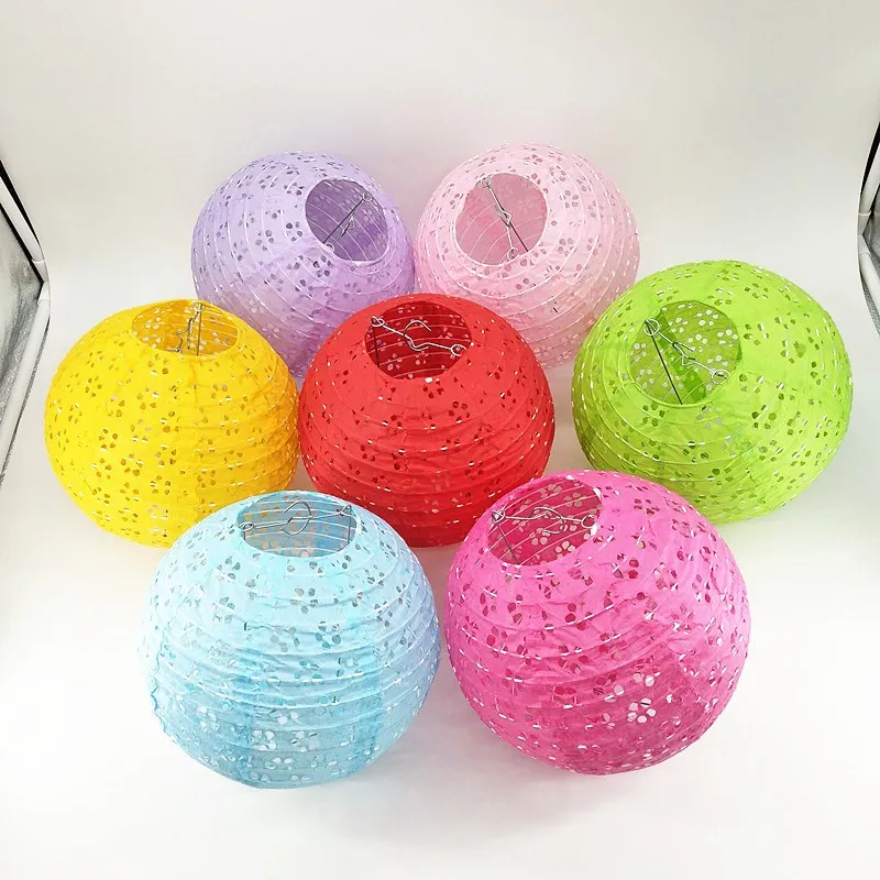 8/10/12/14 Inch Chinese Hollow out Paper Lanterns Wedding Lanterns Paper Lampshade Holiday Party Supplies Children DIY Lanterns