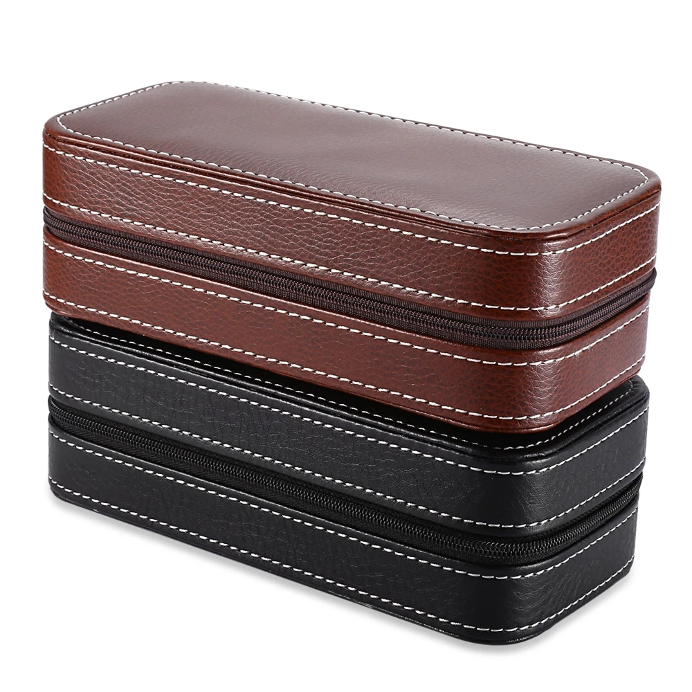 2 Grids Watch Box Travel Watch Storage Case Organizer caixa para relogio