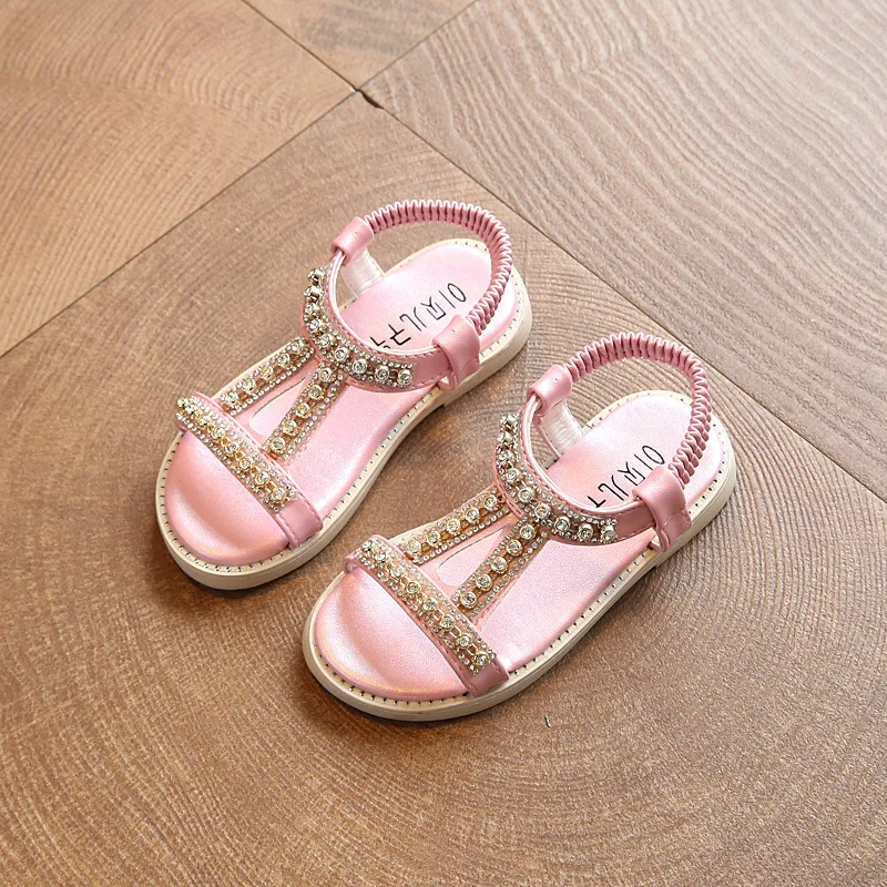 Top quality Summer Baby Girl Sandal Children Sandal princess sandal Fashion Rhinestone Kids Girls Shoes gold silver pink