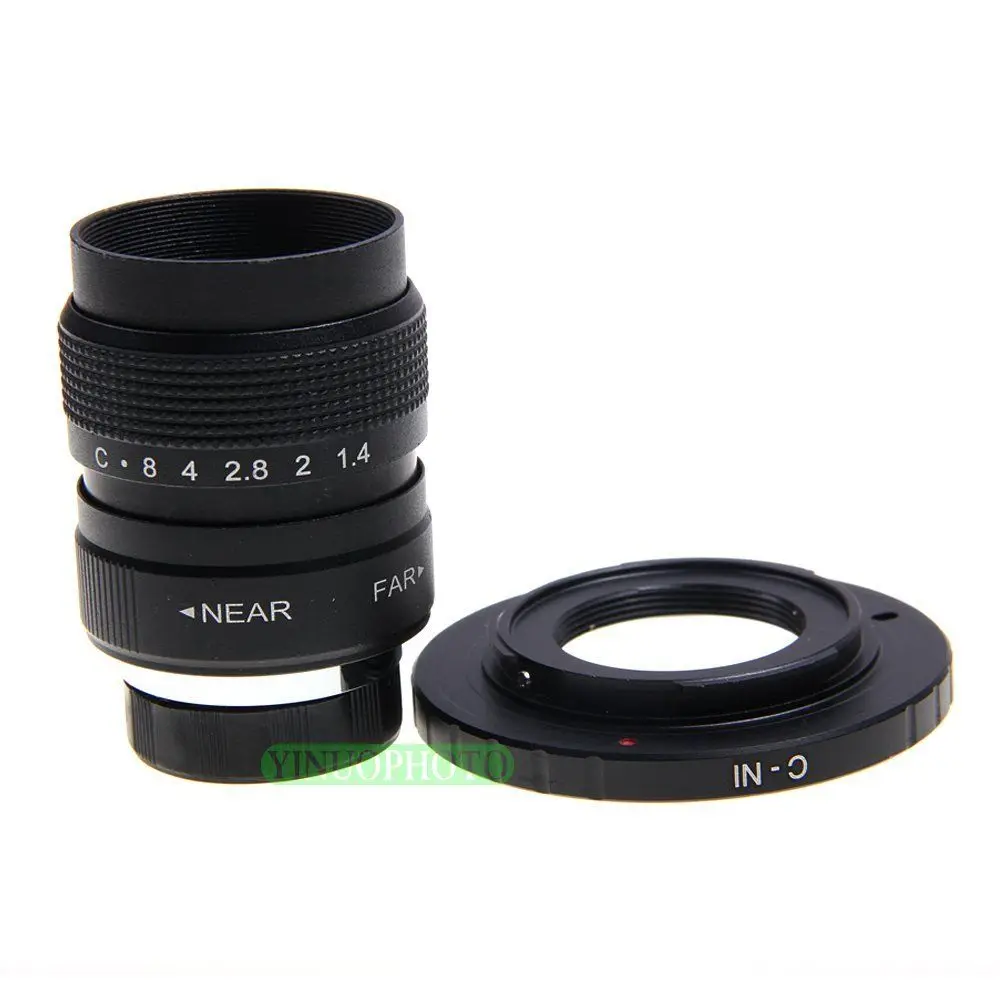 Fujian 25mm F1.4 CCTV TV Movie lens +C Mount for Nikon 1 AW1 S2 J5 J4 J3 J2 J1 V3 V2 V1 C-NI C-Nikon 1 Mirrorless Camera