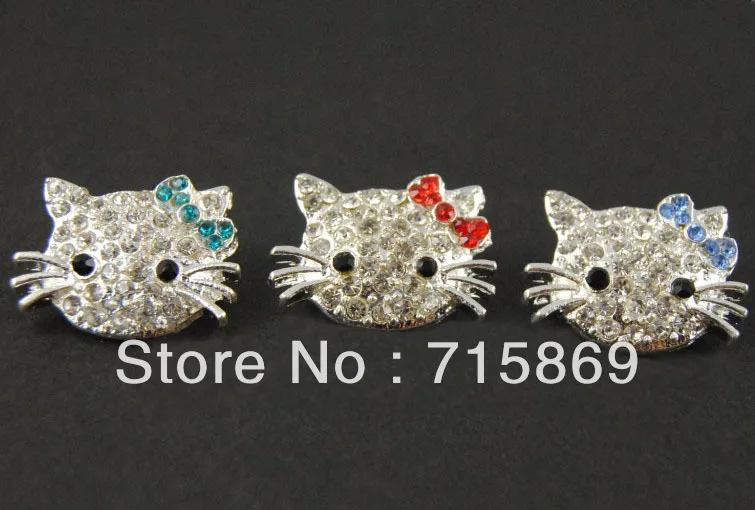 

200Pcs/Lots Silver Tone Crystal Cat Bracelet Connector Beads Charms 18x20mm