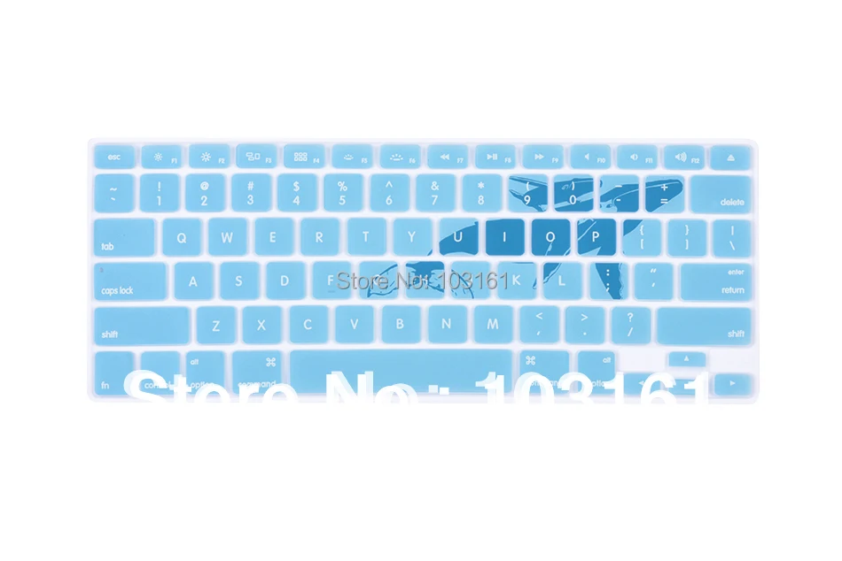 XSKN Coloful Design Swimming Whale Design Silicone Keyboard Cover Skin for Macbook 13 15 17inch, US version