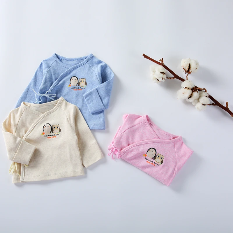 Baby clothes t-shirt newborn baby monk t-shirt baby girl clothes boy clothes long sleeves kids clothes double layer side opening