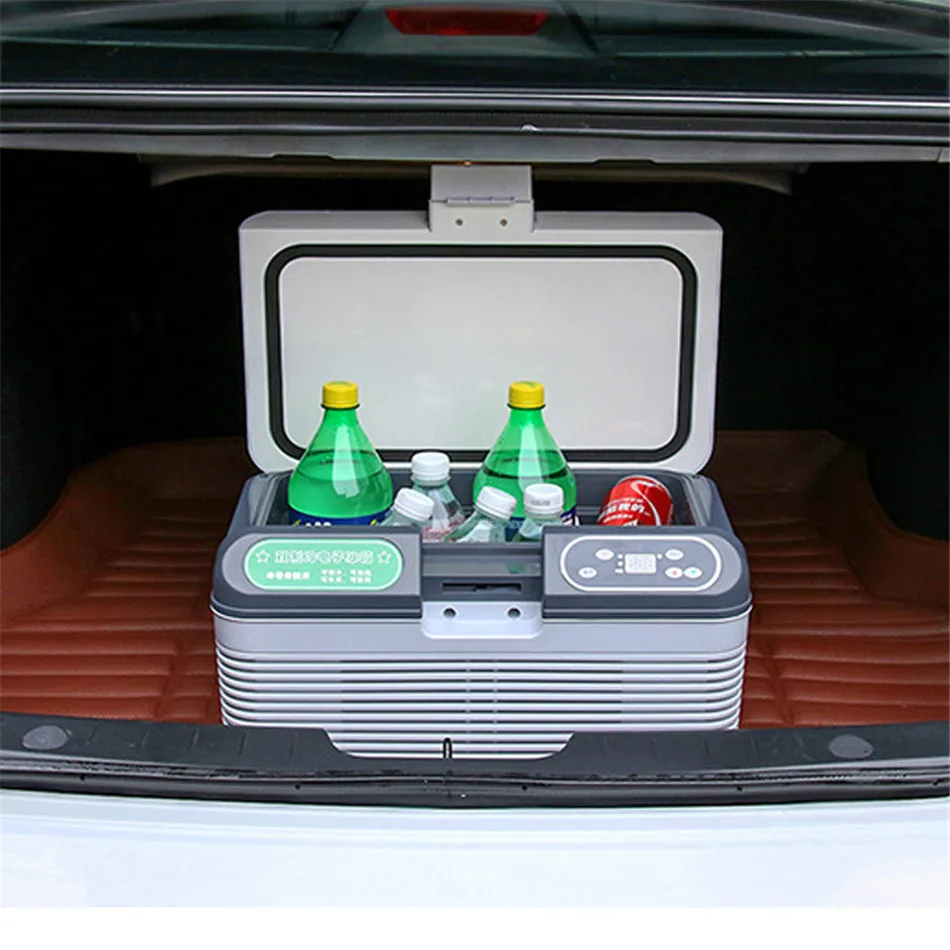 12L DC 12V/24V Portable Car Refrigerator No Compressor Mini Auto Fridge Truck Home Freezer Travel Dual-core Cooler Box