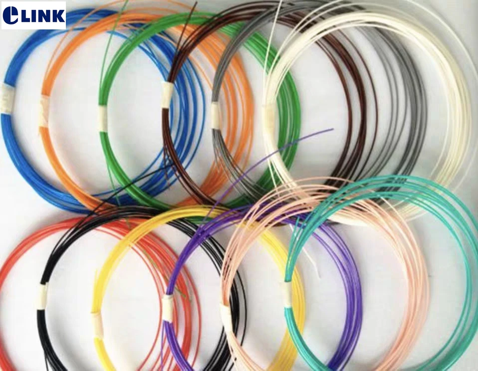 Strakke Glasvezelkabel 0.9Mm G652d Singlemode Gekleurde Kabel Blauw Oranje Wit Grijs Bruin Vezeldraad 1Km Elink 1000mtr