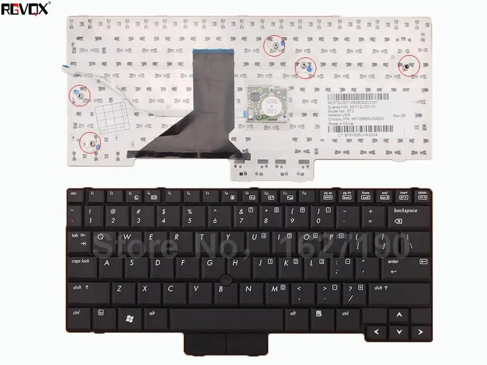 New US Laptop Keyboard For HP 2530P BLACK Without foil,With pint stick PN:506677 V070102AS1  Notebook Replacement keyboards