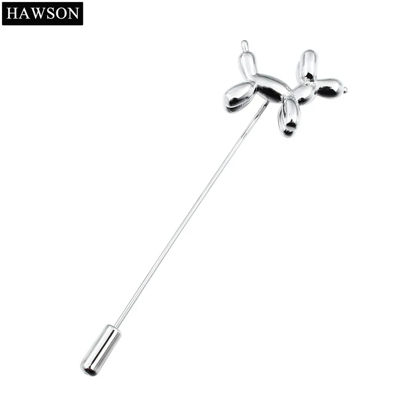 HAWSON 2.7 inç mor balon köpek tasarım uzun broş Pin için parti moda yaka Pin erkekler takı pins broş pin broş takı