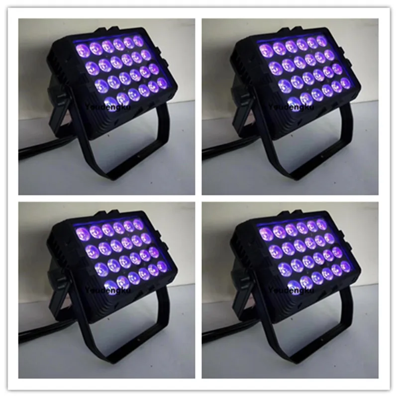 4 pcs Outdoor led flood wall wash lighting 24x18w RGBWA UV 6in1 led city color wash light outdoor wall washer 18w