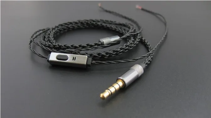 สายหูฟัง DIY พร้อมไมโครโฟน สายหูฟังแบบบิดแบบถัก สาย LC-OFC