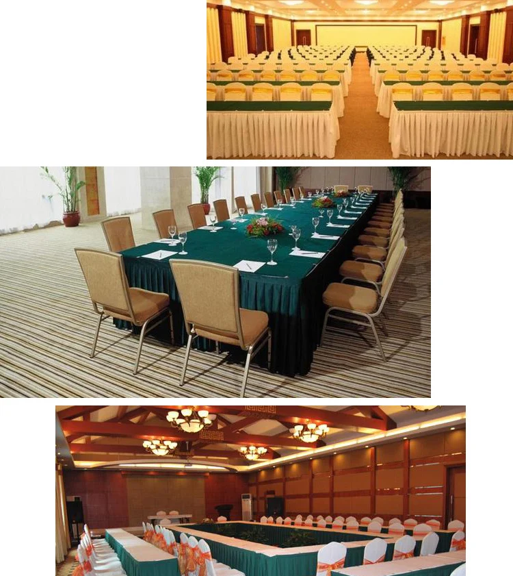 green plain polyester conference table skirting