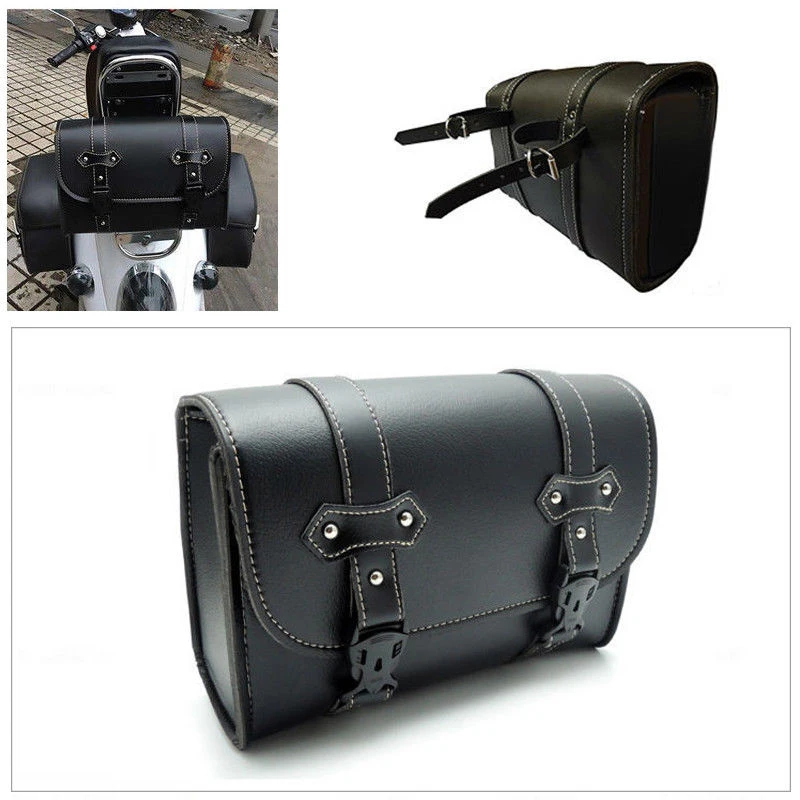 Convenient  PU Leather Motorcycle Saddle Luggage Side Back Tail Pouch Storage Bag