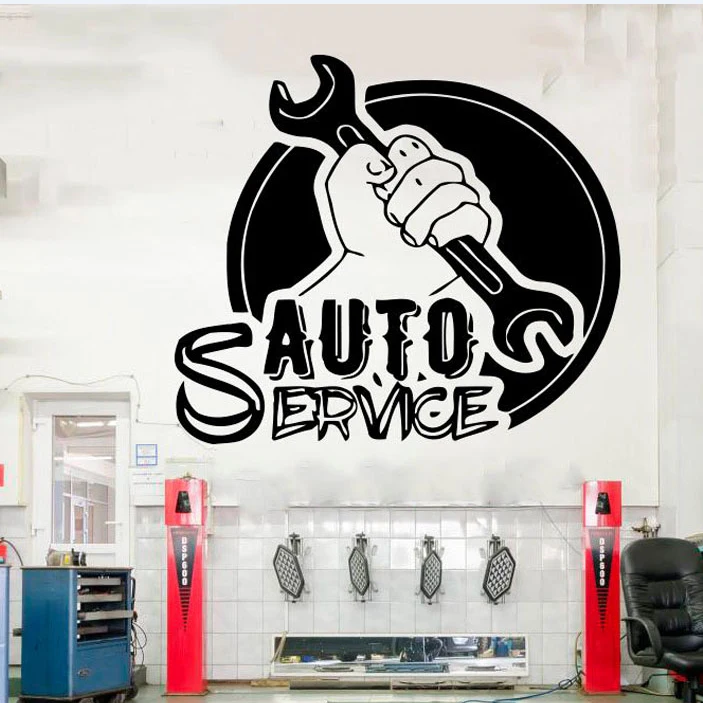 Auto Service Vinyl Wall Decal Car Services Window Vinyl Sticker Automotive Cars Wall Murals Tires Repair Vinyl Decals Art AZ204