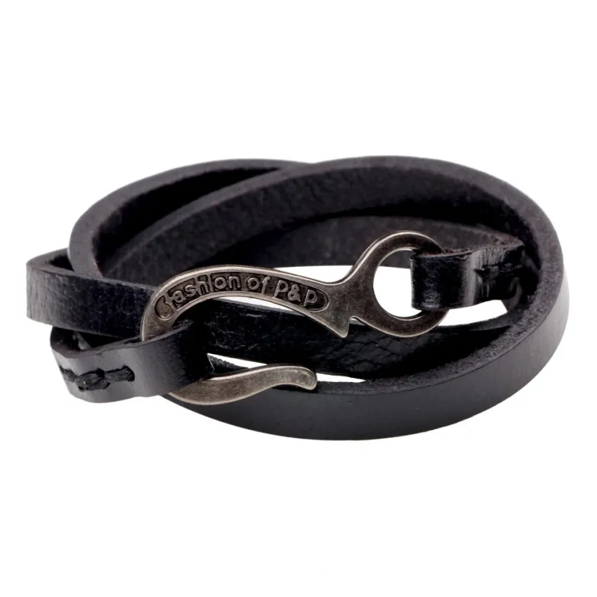 JANEYACY 2017 Leather Men Bracelet Jewelry Man Anchor Bracelet Wristband Charm Braclet For Male Accessories Hand Cuff