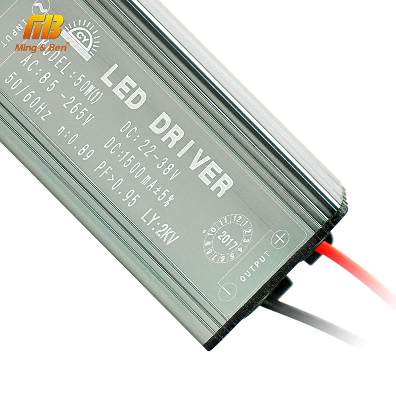 MINGBEN IP65 LED Driver 10W 20W 30W 50W 70W Convert AC85-265V to DC22-38V No Flicker DIY Power Supply for Flood Light Spotlight