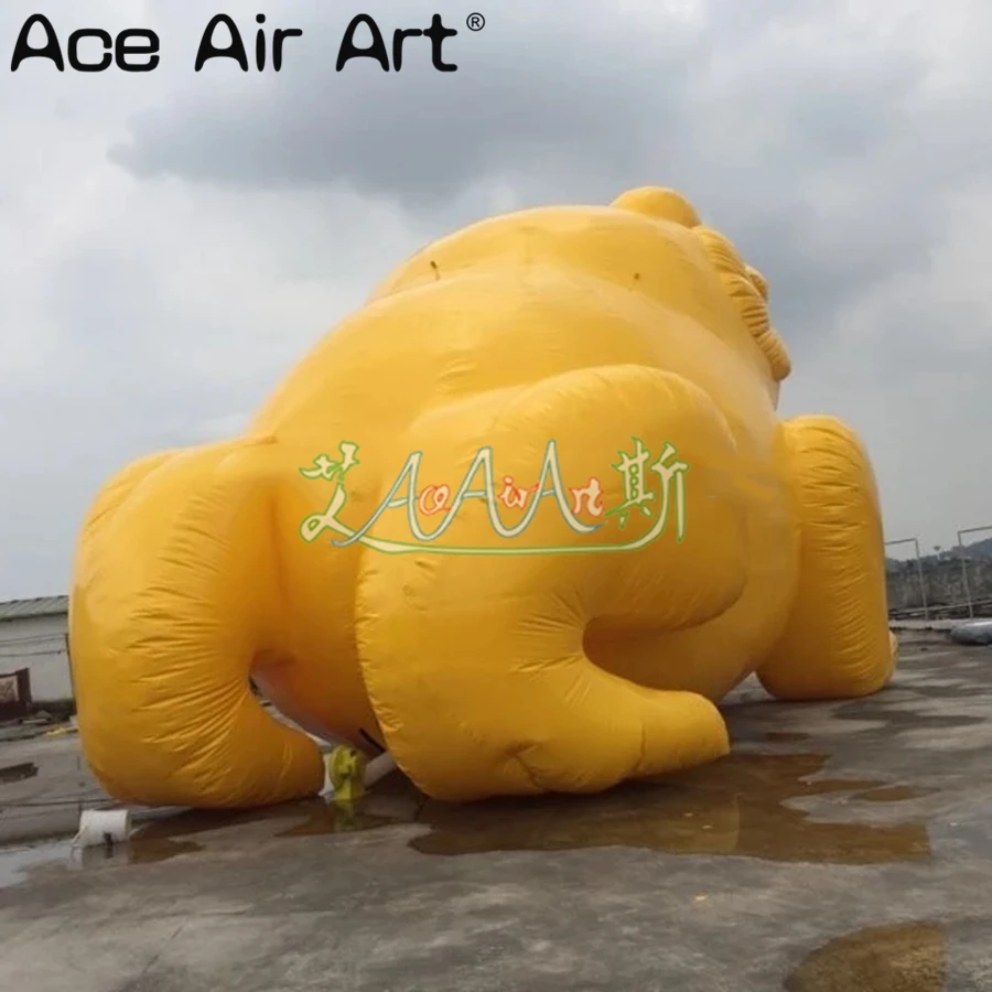 Giant Golden Inflatable Toad Mascot Animal Outdoor Model Replica with Blower for Advertising Festival Party Event Decoration