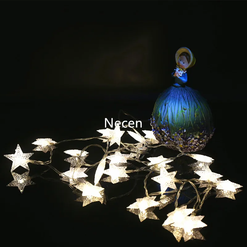 New type five stars 3.5M 20Ball/pc warm white LED Christmas lights / wedding/party/holidy lamps 4.5V with battery box