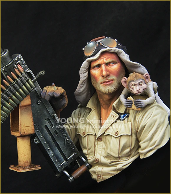 1/10 BRITISH SAS JEEP GUNNER North Africa 1941 Military subject matter Resin Figure Bust GK Uncoated No colour