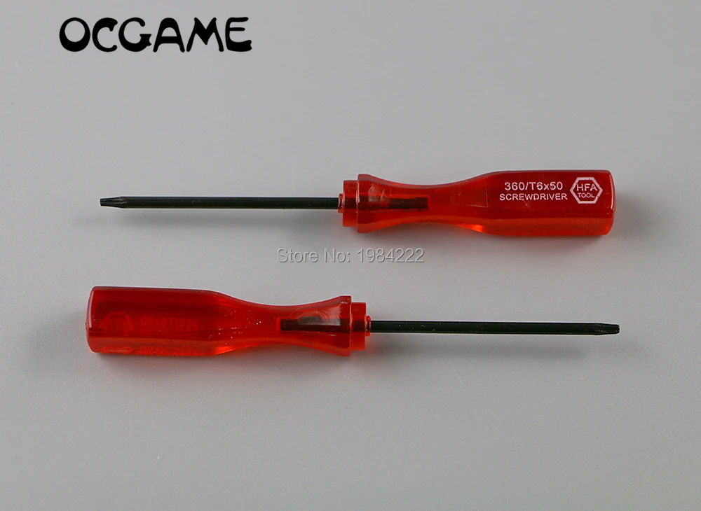 60 stks/partij helder rood Torx T6 Schroevendraaier T6 Schroevendraaier voor Xbox360 xbox 360 Draadloze Controller