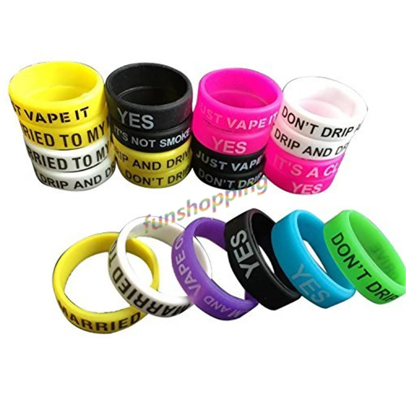 5 pcs / Lot E cigarette Anti-slip Ring Silicon Rubber Band Vape Rings For Mechanical Mod with Multiple Colors